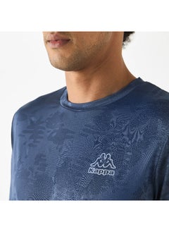 Kappa Kappa Logo Detail Crew Neck T-shirt with Short Sleeves  - Image 4