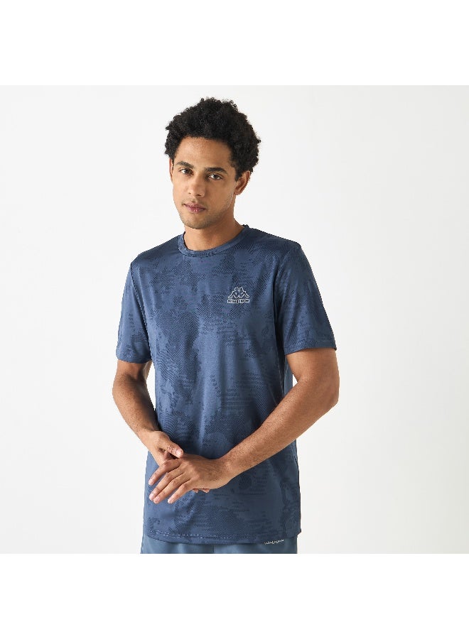 Kappa Kappa Logo Detail Crew Neck T-shirt with Short Sleeves  - Image 1
