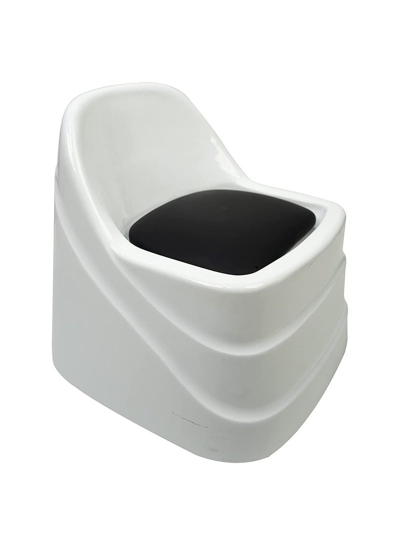 LA PERLA TECH  Ceramic Stool Chair Mani/Pedi Heavy-Duty Rolling Chair w/Back Rest for Beauty Salon & Spa Nail Care salon Equipment (White) - Image 1