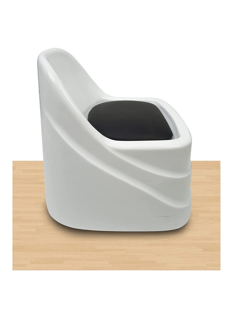 LA PERLA TECH  Ceramic Stool Chair Mani/Pedi Heavy-Duty Rolling Chair w/Back Rest for Beauty Salon & Spa Nail Care salon Equipment (White) - Image 5