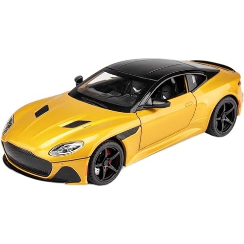 DEZICON 1:24 Big Aston Martin Toy Car Diecast Model Alloy Diecast Metal Cars with Sound Light Pullback Openable Door Toy Car for Kids Best Gifts Toys for Boys, Yellow - Image 1
