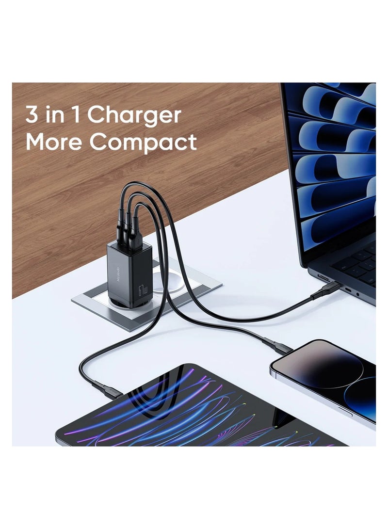 مكدودو شاحن ميني سريع برو بقوه 67 وات 2 منفذ Type-c ومنفذ USB-A - Image 4