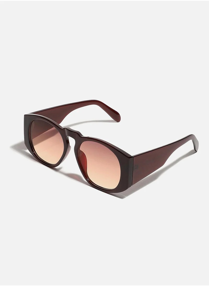 Haute Sauce Tinted Lens Black & Wine Colour Frame Oversized Sunglass