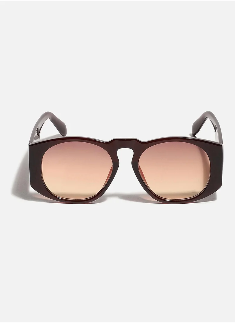Haute Sauce Tinted Lens Black & Wine Colour Frame Oversized Sunglass