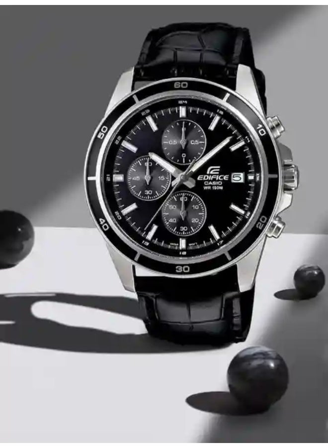 Casio Edifice For Men'sAnalog Leather Band Watch - EFR-526L-1AVUDF - Image 2