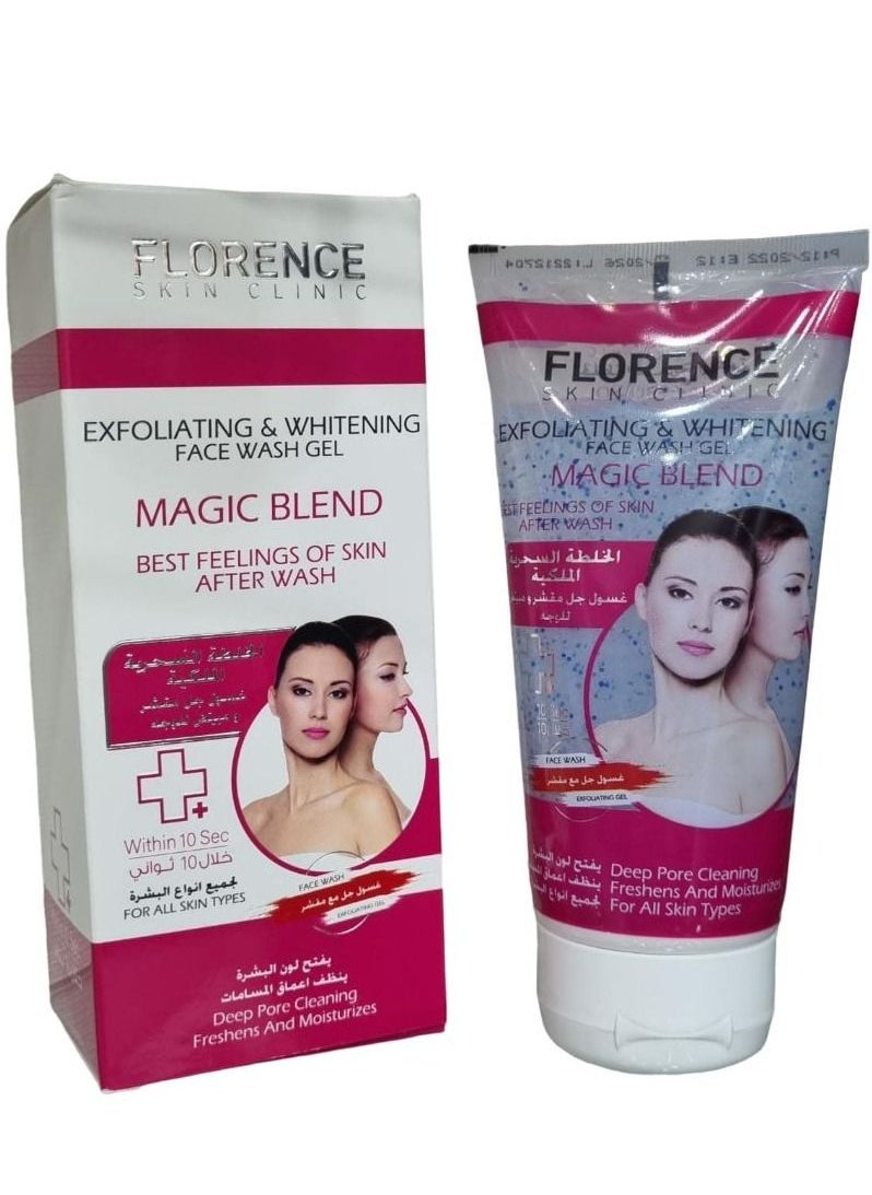 Florence - Exfoliating Whitening Face Wash Gel Magic Blend 150 ml‏ - Image 1