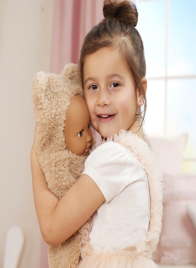 LullaBaby – 14-Inch Realistic Baby Doll – Olive Skin Tone & Brown Eyes – Ultra – Soft Bear – Themed Cuddler – Pretend Play 2+ Years– Baby Doll & Cuddler Set - Image 3