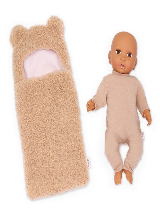 LullaBaby – 14-Inch Realistic Baby Doll – Olive Skin Tone & Brown Eyes – Ultra – Soft Bear – Themed Cuddler – Pretend Play 2+ Years– Baby Doll & Cuddler Set - Image 1