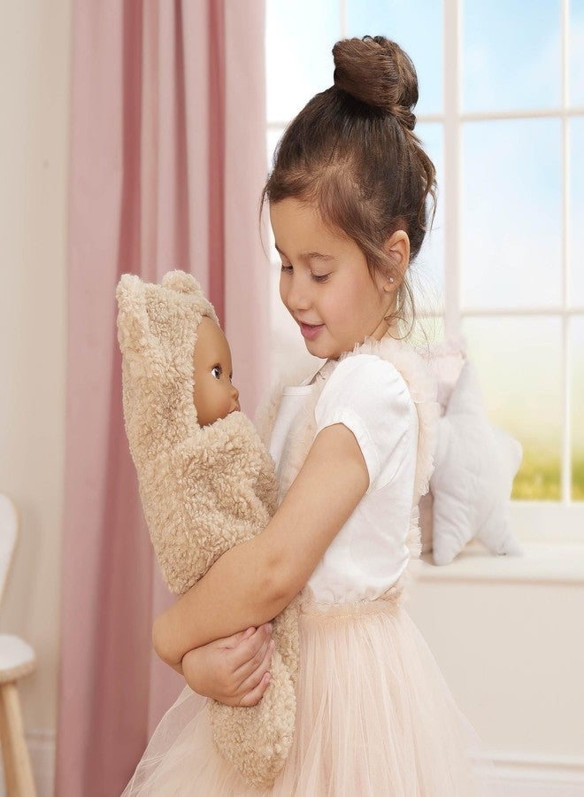 LullaBaby – 14-Inch Realistic Baby Doll – Olive Skin Tone & Brown Eyes – Ultra – Soft Bear – Themed Cuddler – Pretend Play 2+ Years– Baby Doll & Cuddler Set - Image 2