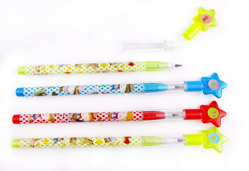 TINYMILLS 24 Pcs Western Cowboy Cowgirl Multi Point Stackable Pencil with Eraser for Western Birthday Party Favor Prize Carnival Goodie Bag Stuffers Classroom Rewards Pinata Fillers - Image 2