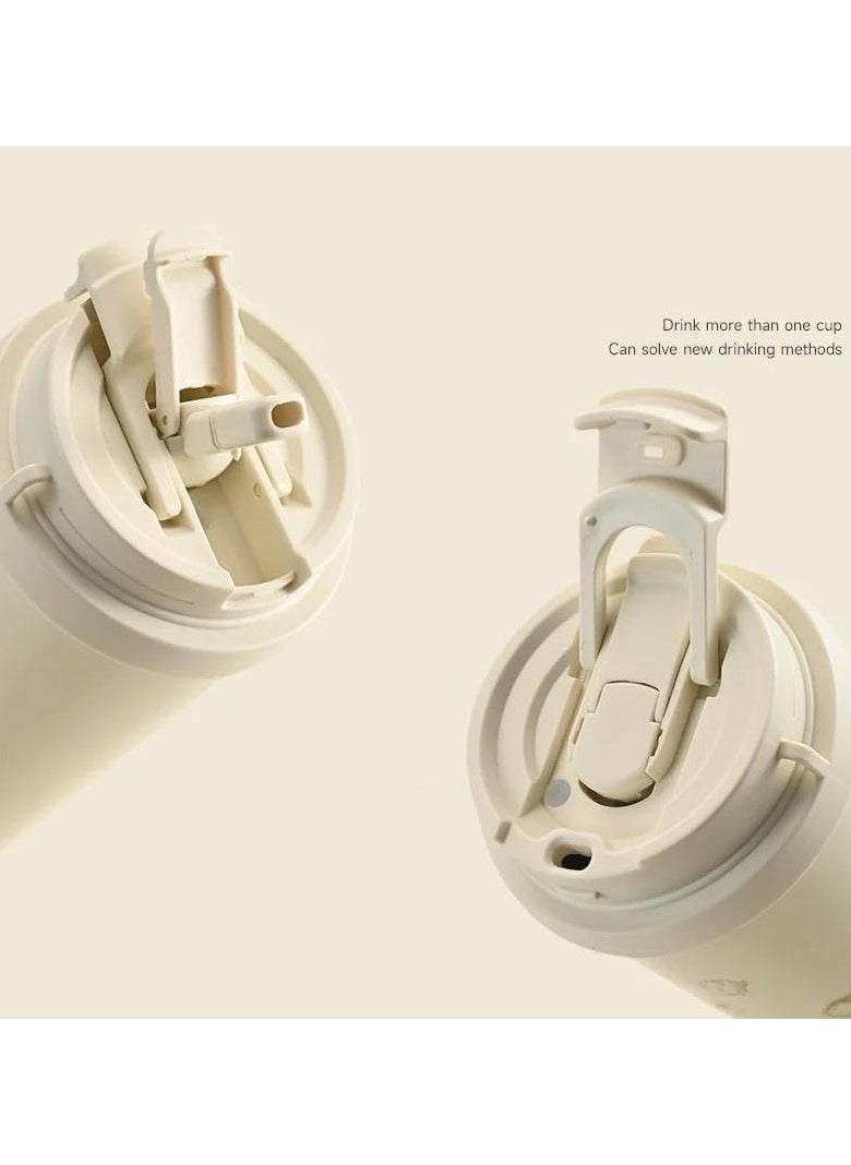 QSHOP sulated Coffee Mug with Lid and Straw - Premium Stainless Steel Coffee Mug - Leakproof Insulated Cup for Hot and Cold Drinks - Perfect for Travel and Everyday  - Image 2