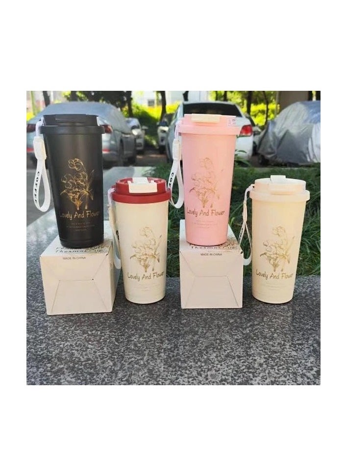 QSHOP sulated Coffee Mug with Lid and Straw - Premium Stainless Steel Coffee Mug - Leakproof Insulated Cup for Hot and Cold Drinks - Perfect for Travel and Everyday  - Image 3