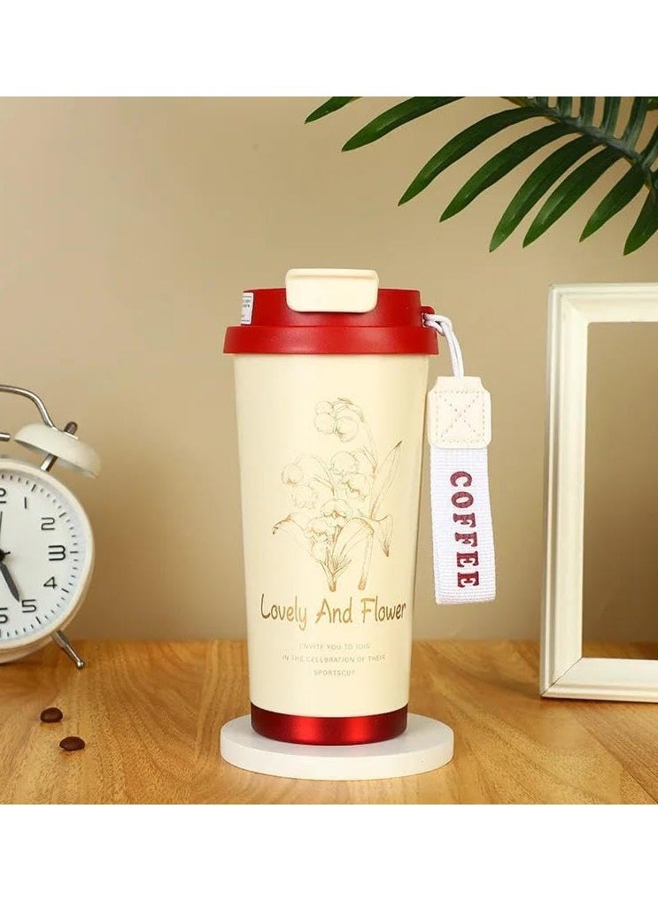 QSHOP sulated Coffee Mug with Lid and Straw - Premium Stainless Steel Coffee Mug - Leakproof Insulated Cup for Hot and Cold Drinks - Perfect for Travel and Everyday  - Image 1