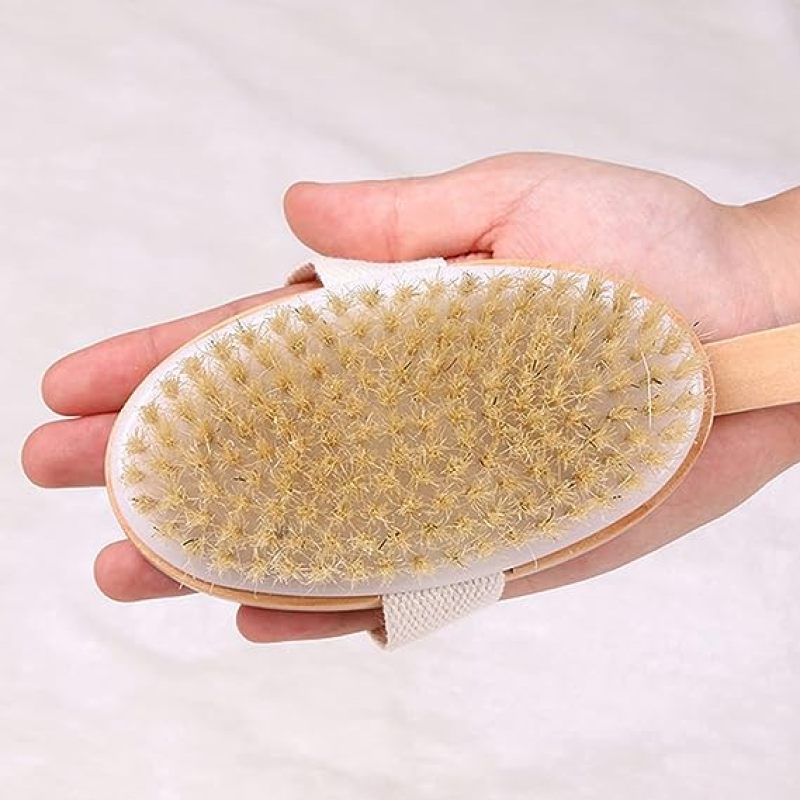 Domary Back scrub with shower brush with long and soft handle wet or dry body massager Shower back scrub - Image 5