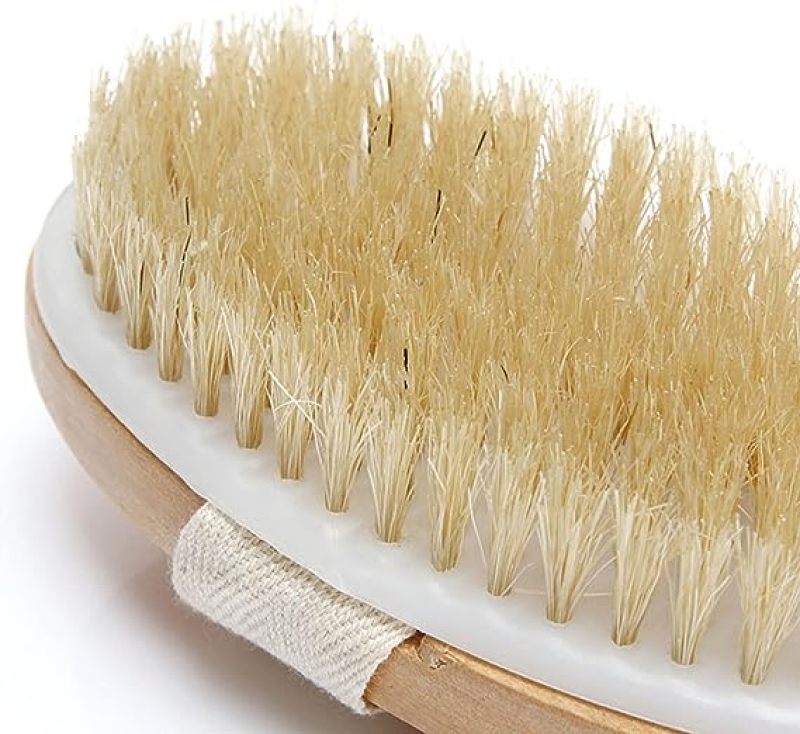 Domary Back scrub with shower brush with long and soft handle wet or dry body massager Shower back scrub - Image 3