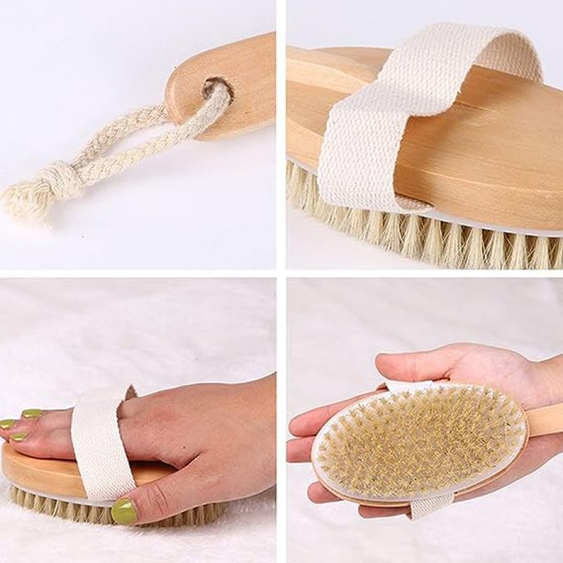 Domary Back scrub with shower brush with long and soft handle wet or dry body massager Shower back scrub - Image 4