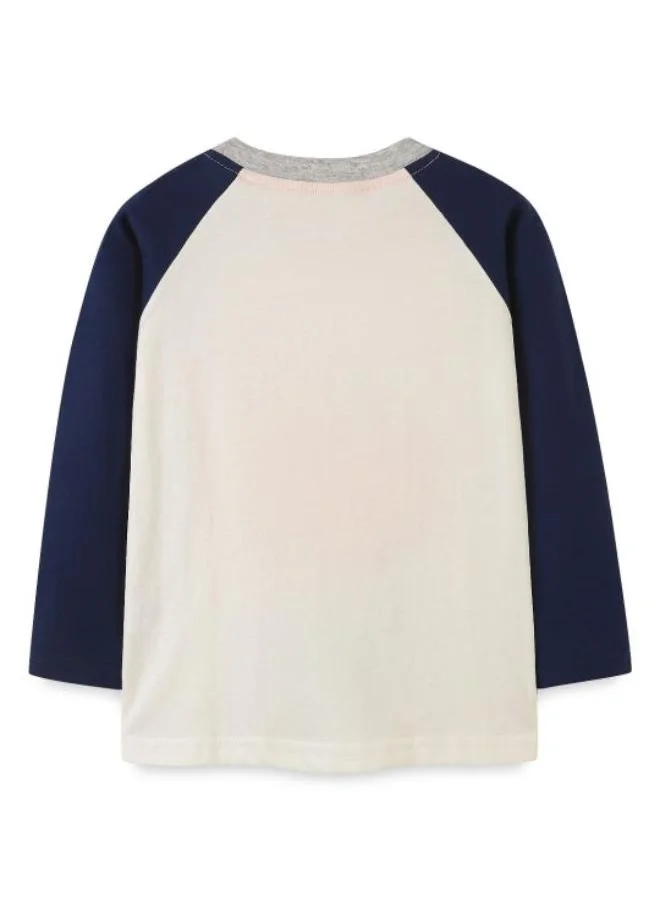 YUNIQEE White Printed Long Sleeve Crew Neck T-Shirt