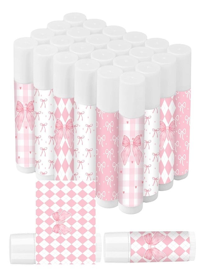 Piuaeue 50 Pcs Pink Bow Baby Shower Favors Bulk Pink Bow Moisturizing Lip Care Coquette Bow Party Favors for Bachelorette Wedding Birthday Bridal Baby Shower Employee - Image 1