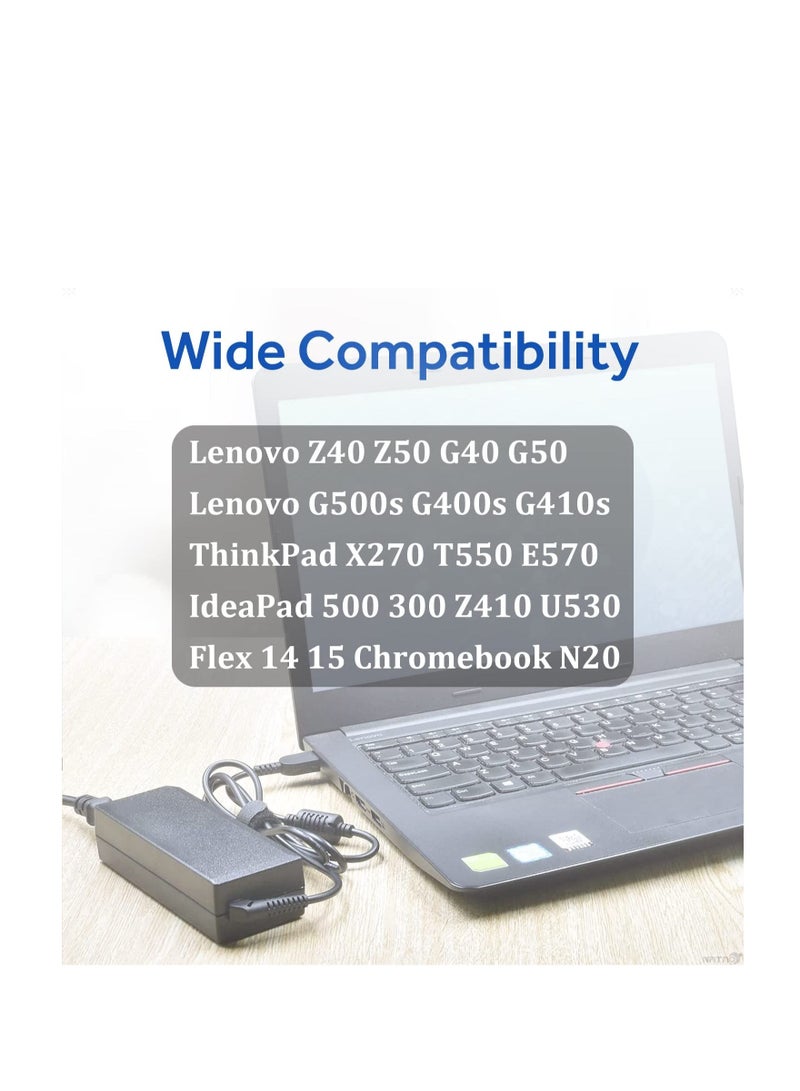 Ntech محول التيار المتردد NTECH لـ (Lenovo) (65 واط/20 فولت/3.25 أمبير) Z40/Z50/Z50-70/Z50-75/G40/G50/G50-70/G50-80 Thinkpad L440/L460/L470/T440/T450/T460/T470/T540/T560/X230/X240/X250/X270 سلك مصدر طاقة (طرف مربع أصفر) - Image 3