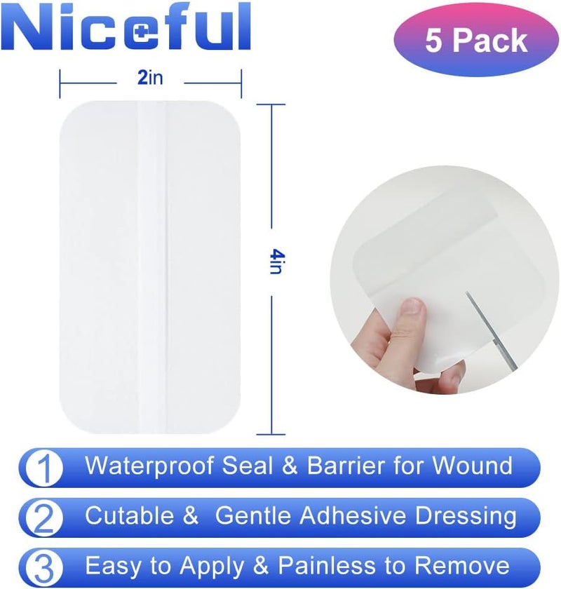 Dimora 10 Pack Hydrocolloid Bandages 2x4 5 Packs Ag Silicone Foam Dressing 4 x 425 X 25 pad Adhesive Waterproof Wound Dressing High Absorbency Fast Healing - Image 5