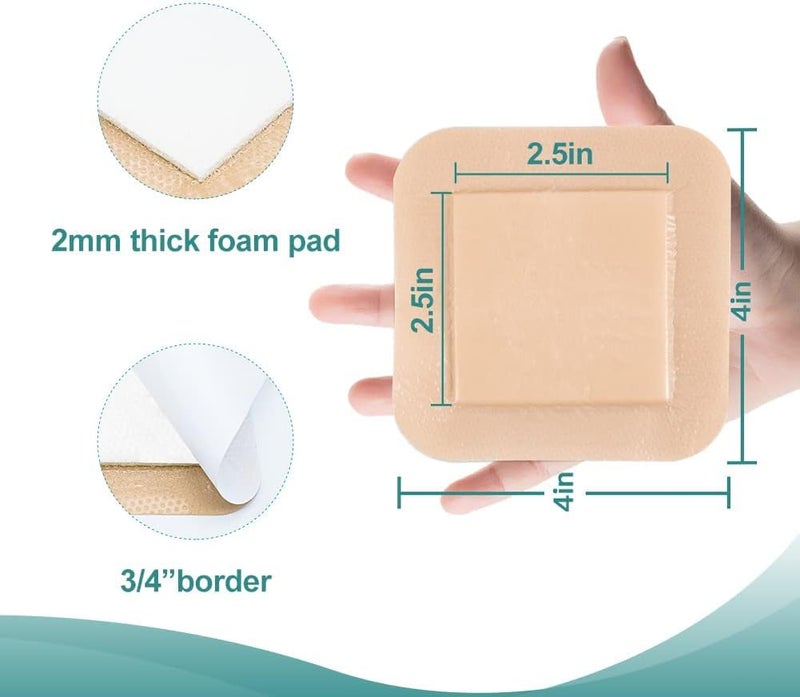 Dimora 10 Pack Hydrocolloid Bandages 2x4 5 Packs Ag Silicone Foam Dressing 4 x 425 X 25 pad Adhesive Waterproof Wound Dressing High Absorbency Fast Healing - Image 2