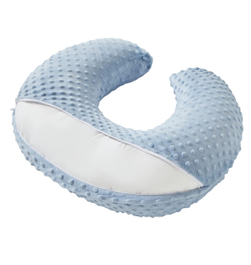 Aullar Pillowcase for Nursing Pillow and Positioner for Breastfeeding and Bottle Feeding, Propping Baby, Tummy Time, Baby Sitting Support, Awake-Time Support, Pillow Cover Only (Blue) - Image 3