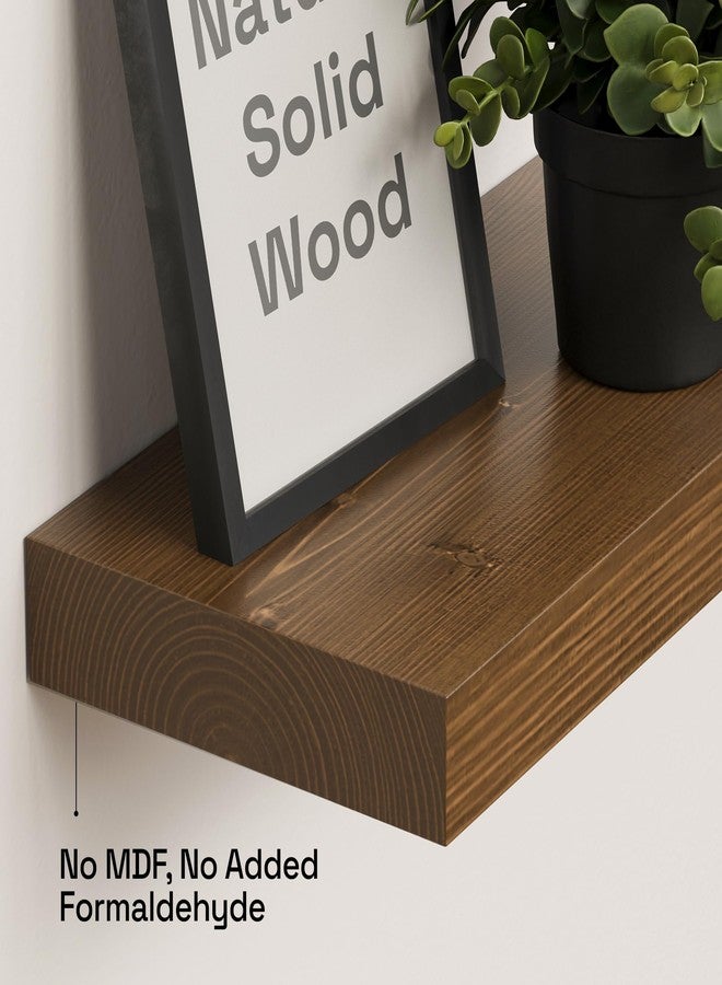 BAOBAB WORKSHOP Solid Wood Floating Shelves for Wall 12 Inch Wide, Small Wooden Shelf Kitchen, Bathroom Shelves for Room Wall Mounted Rustic Farmhouse, Walnut Floating Shelves, 12W × 6.7D, Set of 2 - Image 4