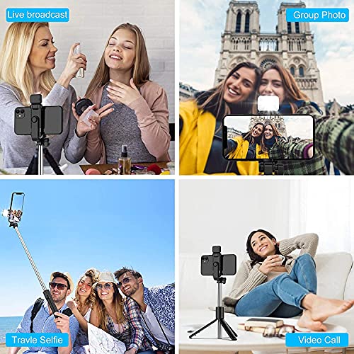 MMAK Selfie Stick with Tripod Stand, 3 in 1 Multifunctional Design, 67 inch (6 Ft.) Long, Rechargeable LED Light for Vlogging, Photo Shoot & Virtual Meetings, Selfie Stick with Bluetooth Remote - Image 5