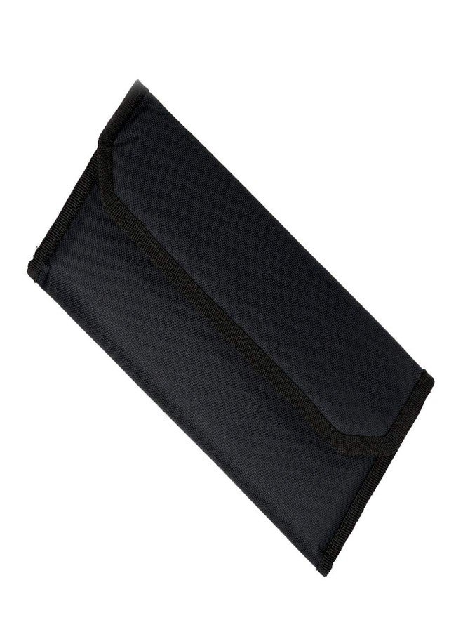 Aahum Sales Nylon Multipurpose Expanding Cheque Book Holder Multi Pocket Travel Organizer Document Bag for Small Accessories- 24 * 12 cm Black - Image 1
