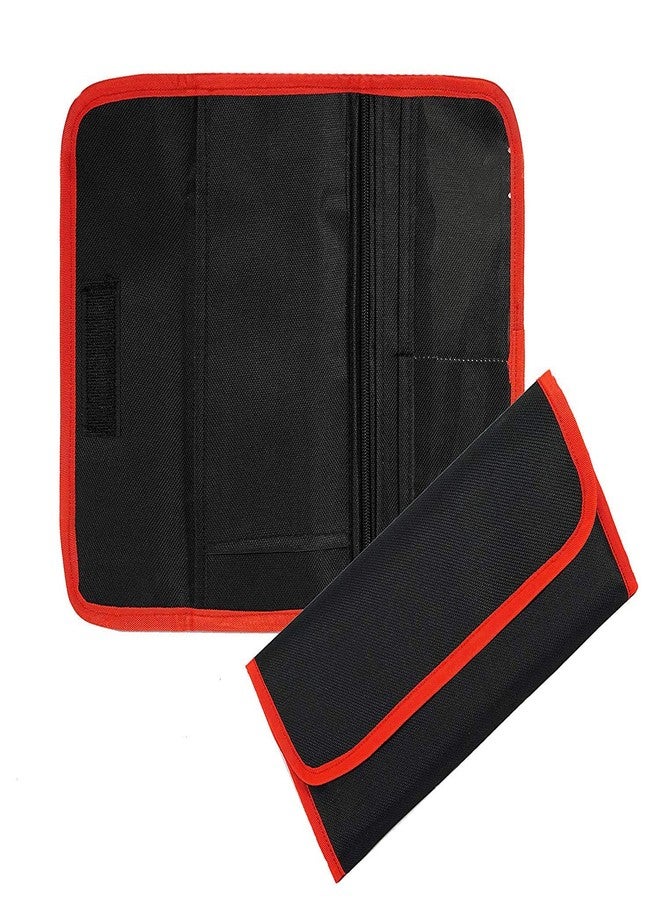 Aahum Sales Nylon Multipurpose Expanding Cheque Book Holder Multi Pocket Travel Organizer Document Bag for Small Accessories- 24 * 12 cm Black - Image 2