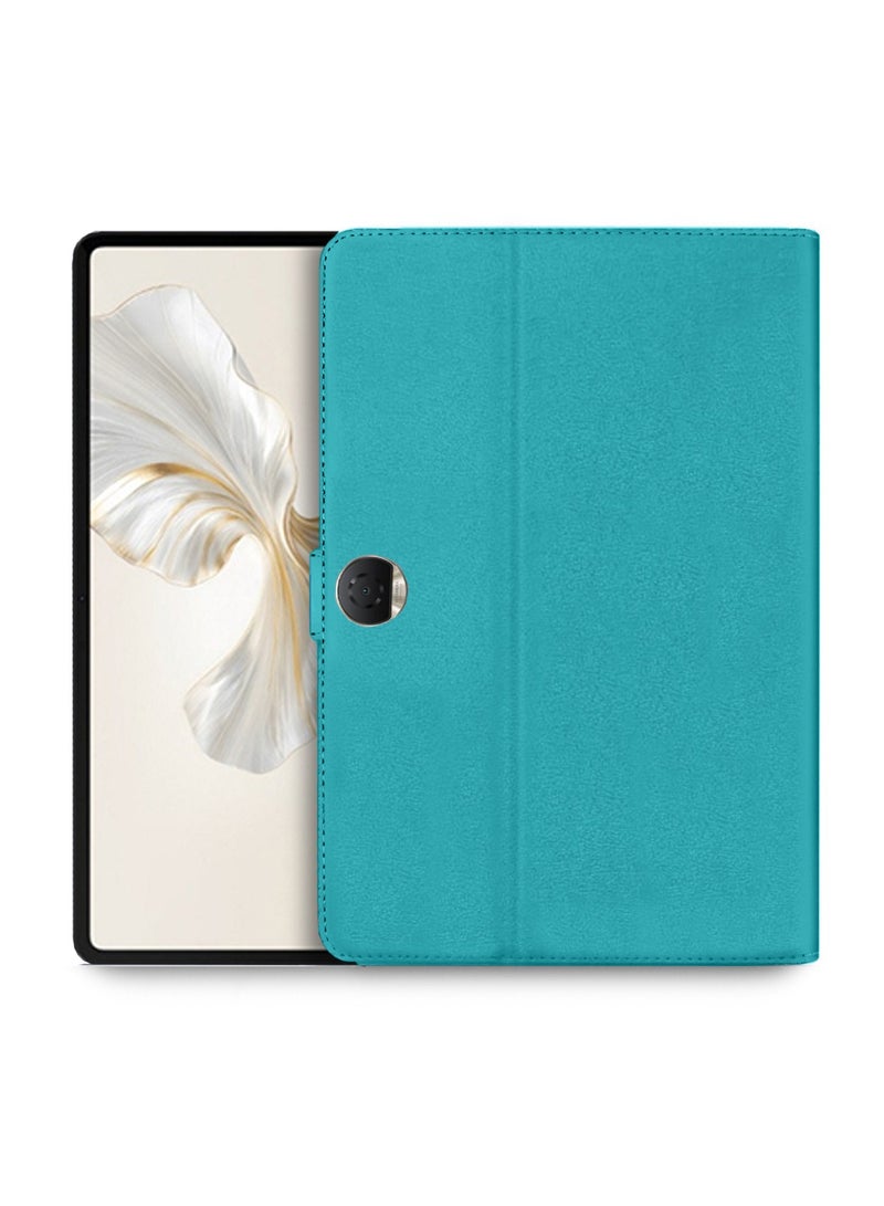 OMAKER Honor Pad 9 12.1 inch 2023 PU Leather Magnetic Closure Flip Case Cover - Sea Green - Image 1