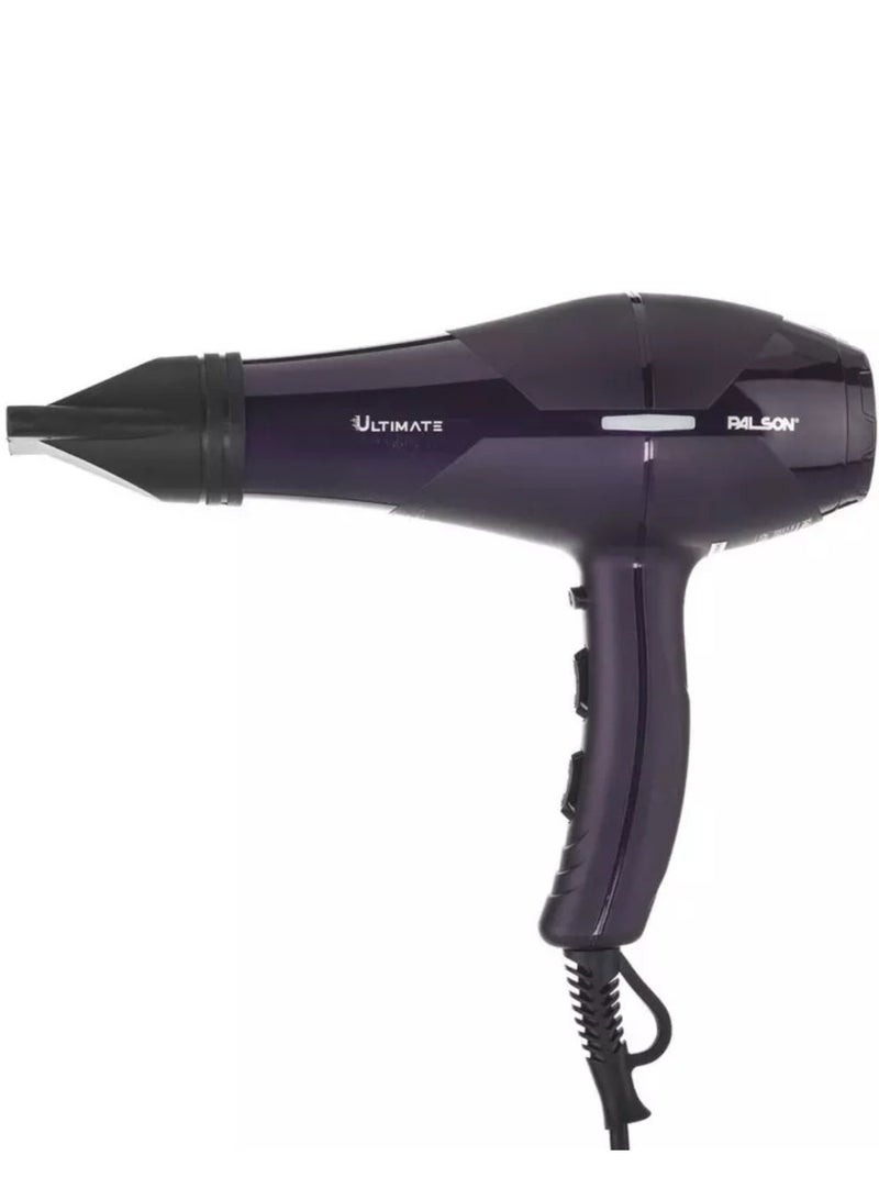 PALSON Professional Hair Dryer 2300W, 2 Speeds, 3 Heat Settings, Cool Shot, LED Indicator, 3m Cord, Black/Purple, Model 40045 - Image 1