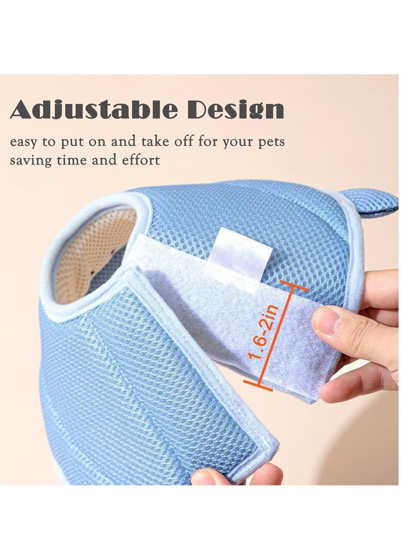 رات سو طوق تعافي ناعم للقطط قابل للتعديل بعد الجراحة، خفيف الوزن وحامي مع تصميم سمكة القرش، وأشرطة قابلة للتنفس للقطط والقطط الصغيرة - Image 4