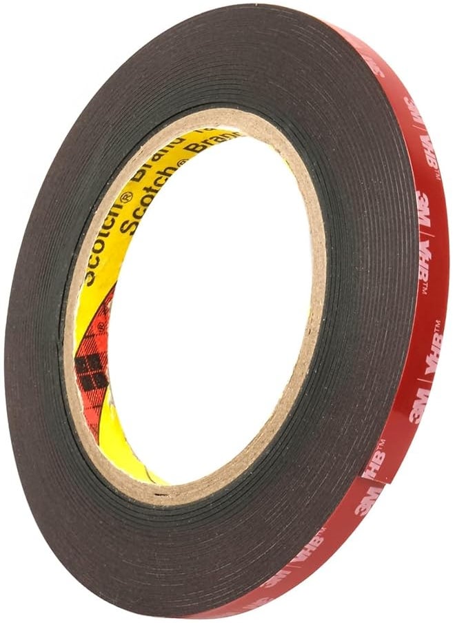 Scotch  3M 5952 VHB Double Sided Tape Grey 12mm x 3m: Heavy Duty, Waterproof Sticky Tape for LED Lights, Number Plates, Picture Hanging– Ideal for Home, Office, Car, Outdoor Use – Superior Adhesion  - Image 1
