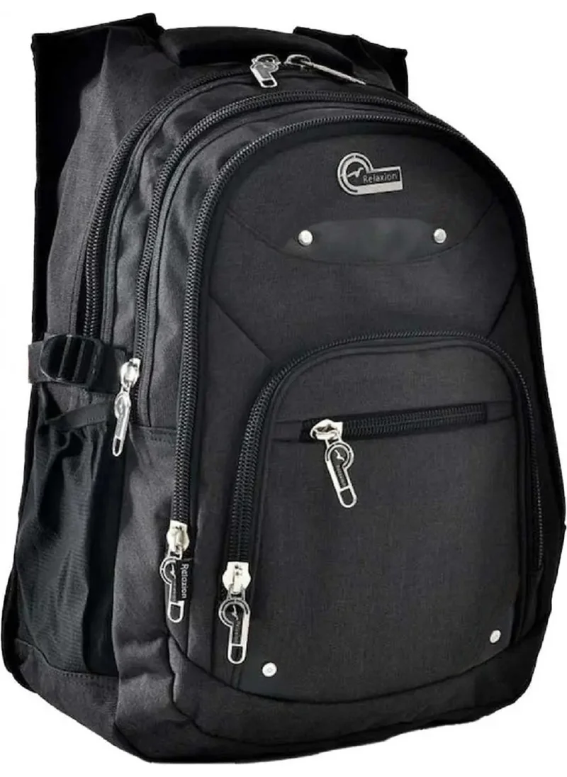 ريلاكسن Multi-Purpose 5 Compartment Waterproof School Backpack Black