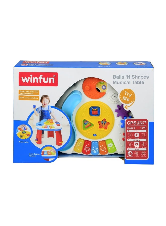 WinFun Balls 'N Shapes Musical Play Table - Image 1