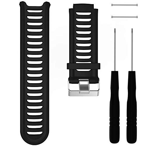 QGHXO Band for Garmin Forerunner 910XT, Soft Silicone Replacement Watch Band Strap for Garmin Forerunner 910XT Sport Watch, Fits 6.0 inches-8.1 inches Wrist - Image 1