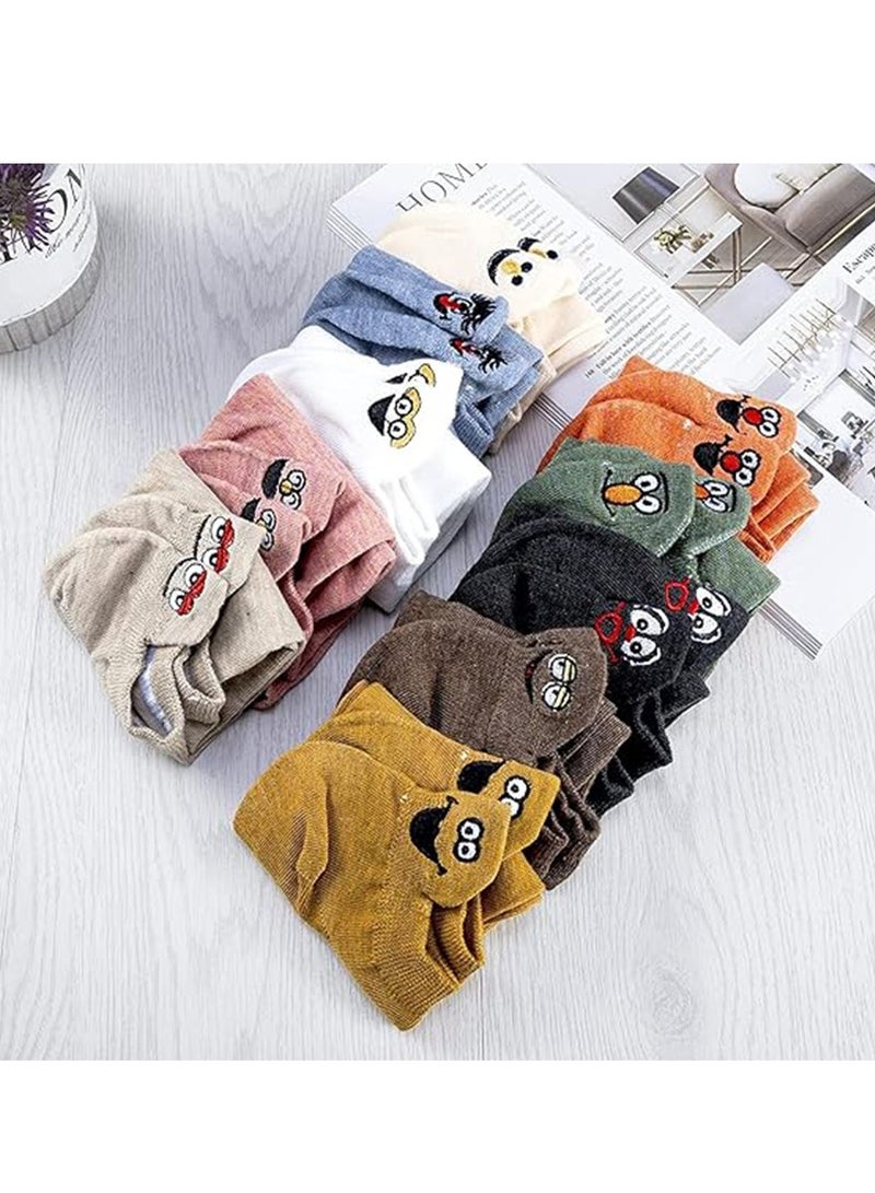 الجوارب الأنثوية لطيف، 10 أزواج من القطن الخالص كاواي مطزنة الجوارب منخفضة مضحك، الجوارب النسائية، جوارب الفتيات - Image 5