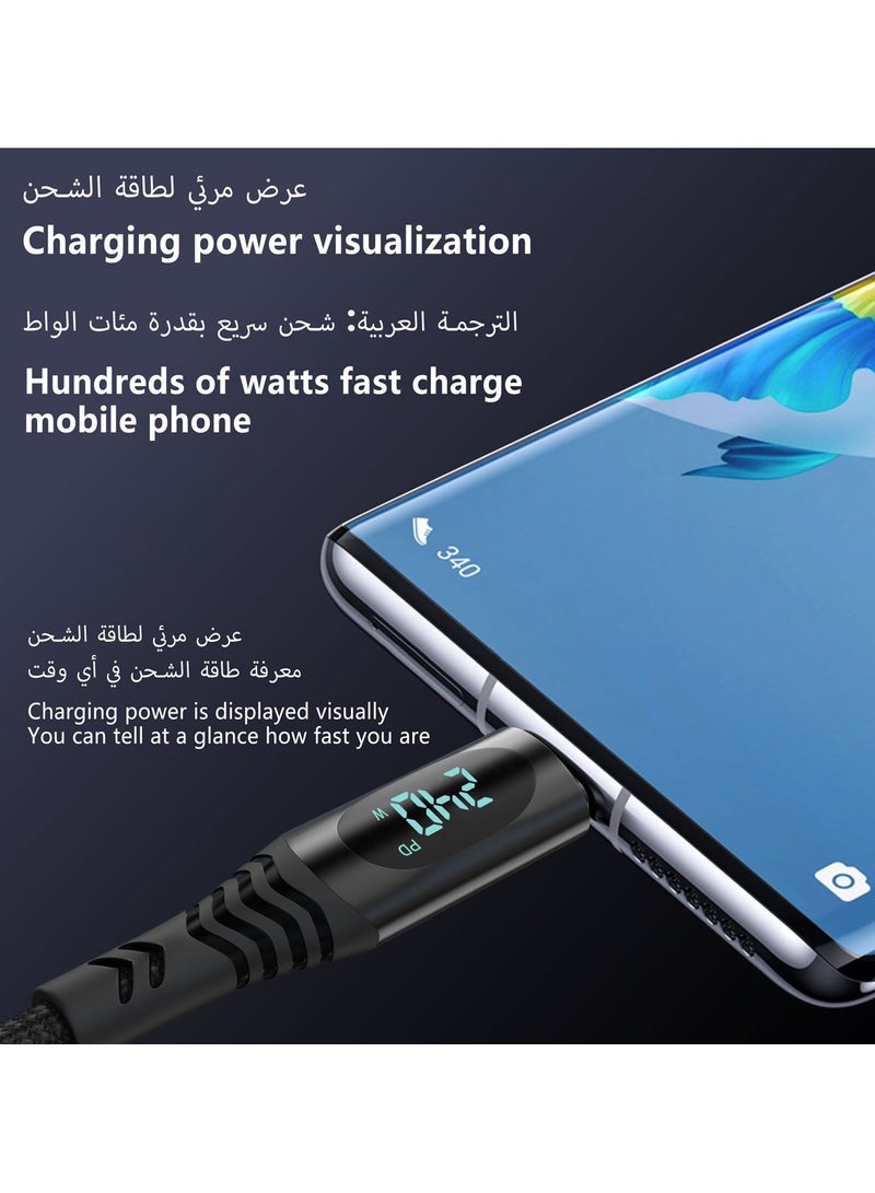 Astralxipher 240W 2m Smart Fast Charging Cable with Digital Display: PD/QC Fast Charge + USB3.0 | Compatible with iPhone 15/16 Series & Galaxy S24 ultra/S25 Series | Nylon Braided + Triple Protectionultra - Image 5