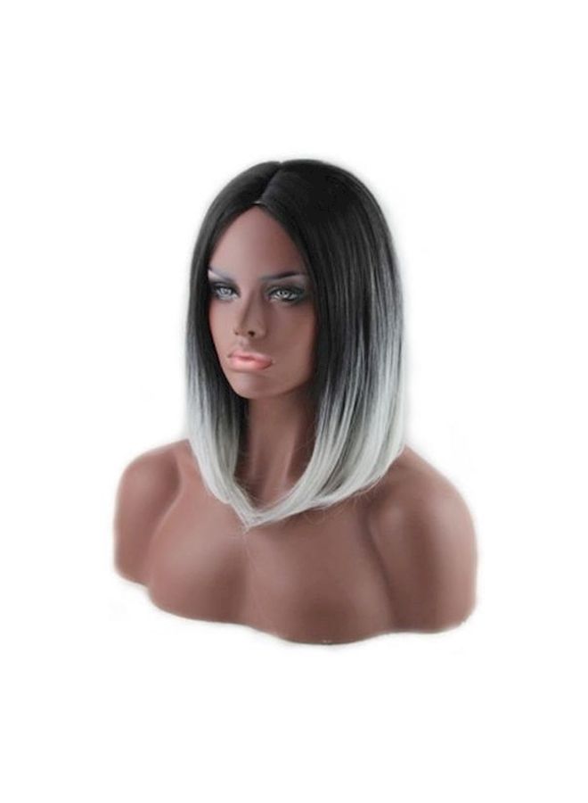 NIBEMINENT African American Bob Style Gradient Hair Wig Grey/Black - Image 2