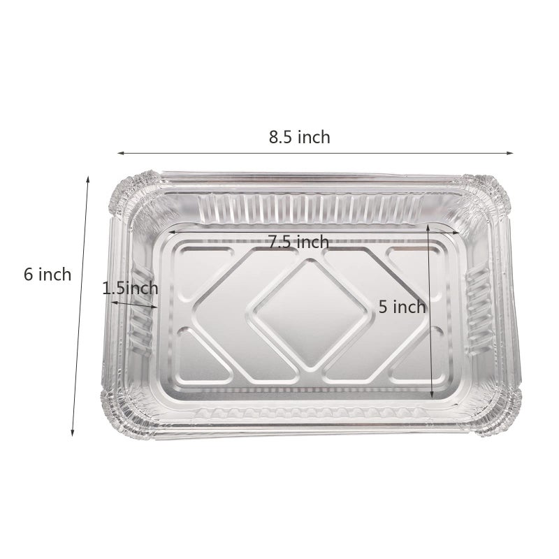 Waytiffer 20Pack Drip Pans Compatible with Weber Grills Spirit Gas Grills, Q Grills, Genesis and Genesis II LX 200 300 Series,Disposable Aluminum Foil BBQ Grease Trays, 8.5 x 6 Inch - Image 2
