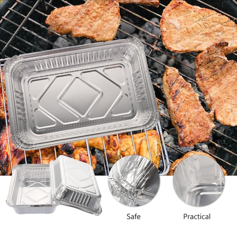 Waytiffer 20Pack Drip Pans Compatible with Weber Grills Spirit Gas Grills, Q Grills, Genesis and Genesis II LX 200 300 Series,Disposable Aluminum Foil BBQ Grease Trays, 8.5 x 6 Inch - Image 3