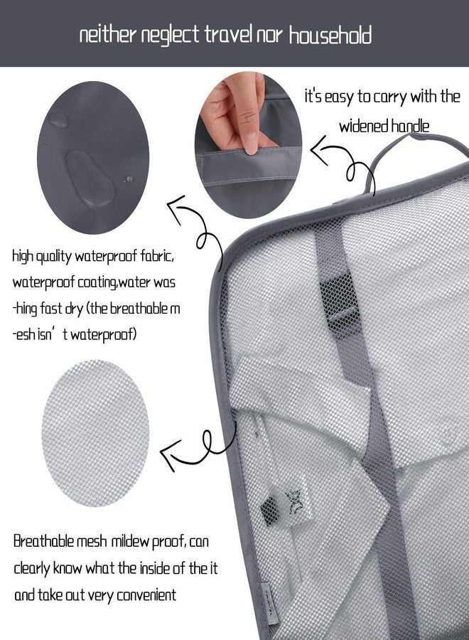 BESTOTTAM 6 in 1 Polyester Secret Pouch Travel Bag Packing Cubes Laundry Bag with Undergarments & Cloth Storage Organizer Travelling Set/Suitcase Cloth Cube Bag (6 PC SET GREY) - Image 4