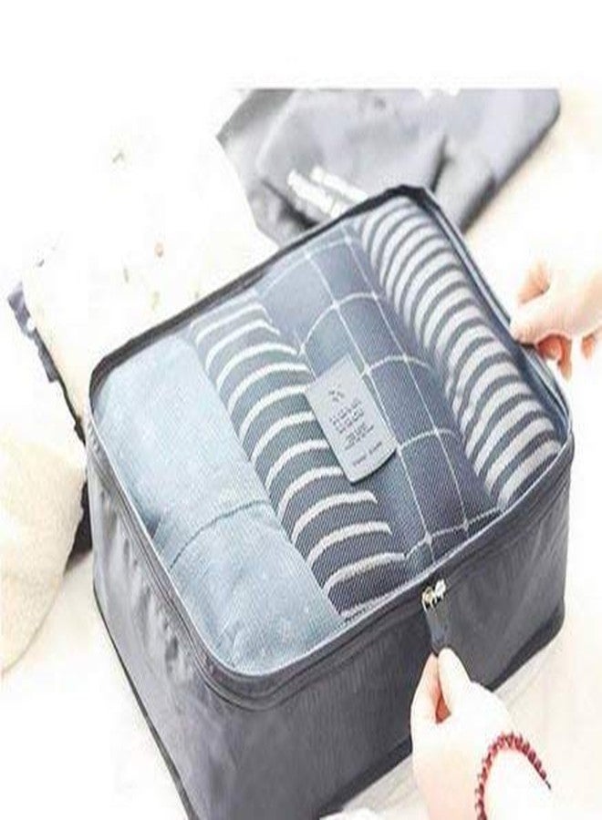 BESTOTTAM 6 in 1 Polyester Secret Pouch Travel Bag Packing Cubes Laundry Bag with Undergarments & Cloth Storage Organizer Travelling Set/Suitcase Cloth Cube Bag (6 PC SET GREY) - Image 3