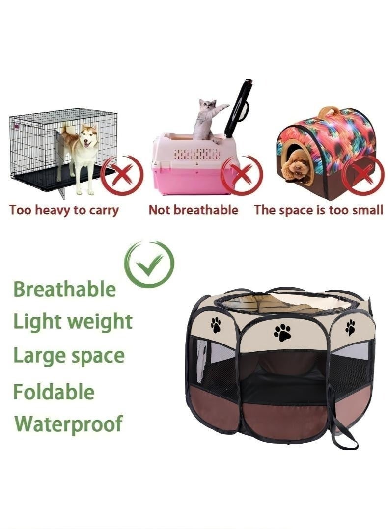 دي تي جي بي طوي مثمنة الحيوانات الأليفة الضميمة خيمة ، وغرفة الرياضة واللعب مناسبة للقطط والكلاب ومعظم الحيوانات الأخرى ، مع إطار تصميم قابلة للطي المحمولة وباب شبكة ، ومناسبة لكلا الاستخدام الداخلي والخارجي - Image 3
