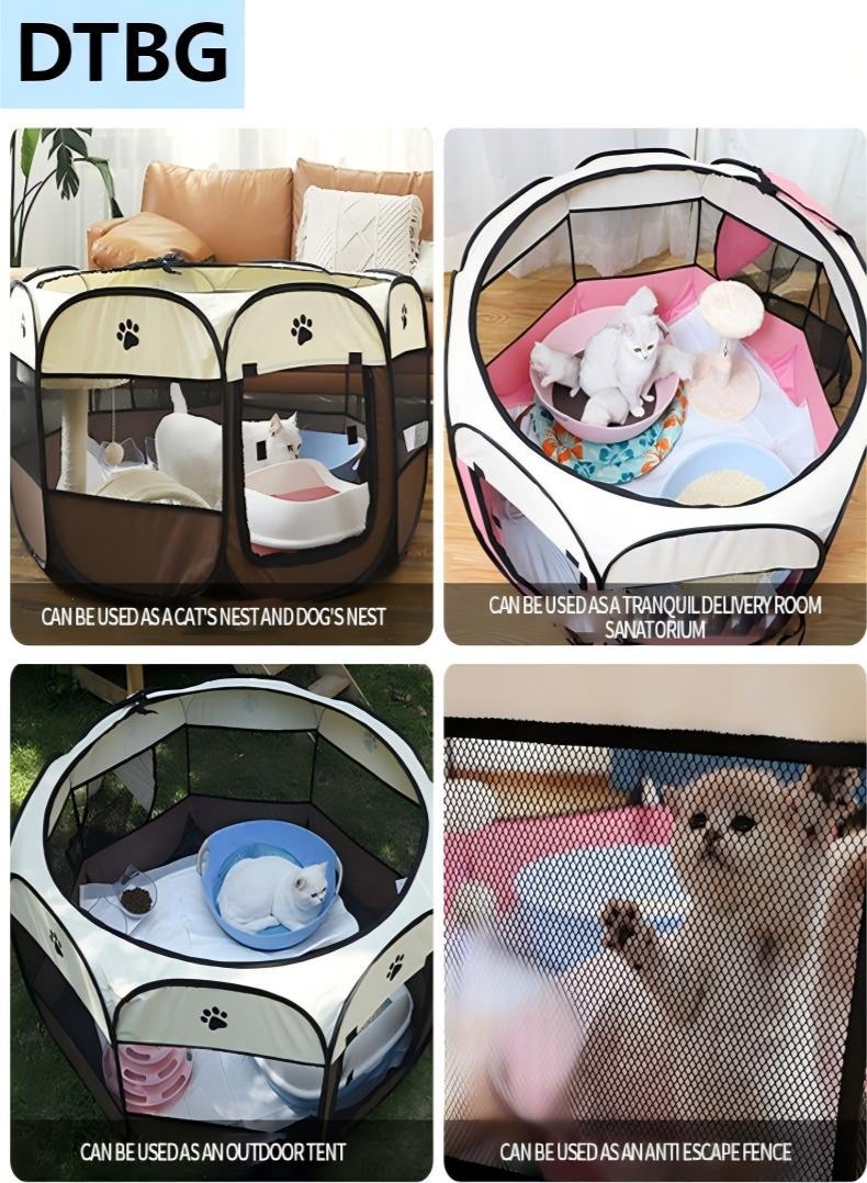 دي تي جي بي طوي مثمنة الحيوانات الأليفة الضميمة خيمة ، وغرفة الرياضة واللعب مناسبة للقطط والكلاب ومعظم الحيوانات الأخرى ، مع إطار تصميم قابلة للطي المحمولة وباب شبكة ، ومناسبة لكلا الاستخدام الداخلي والخارجي - Image 2
