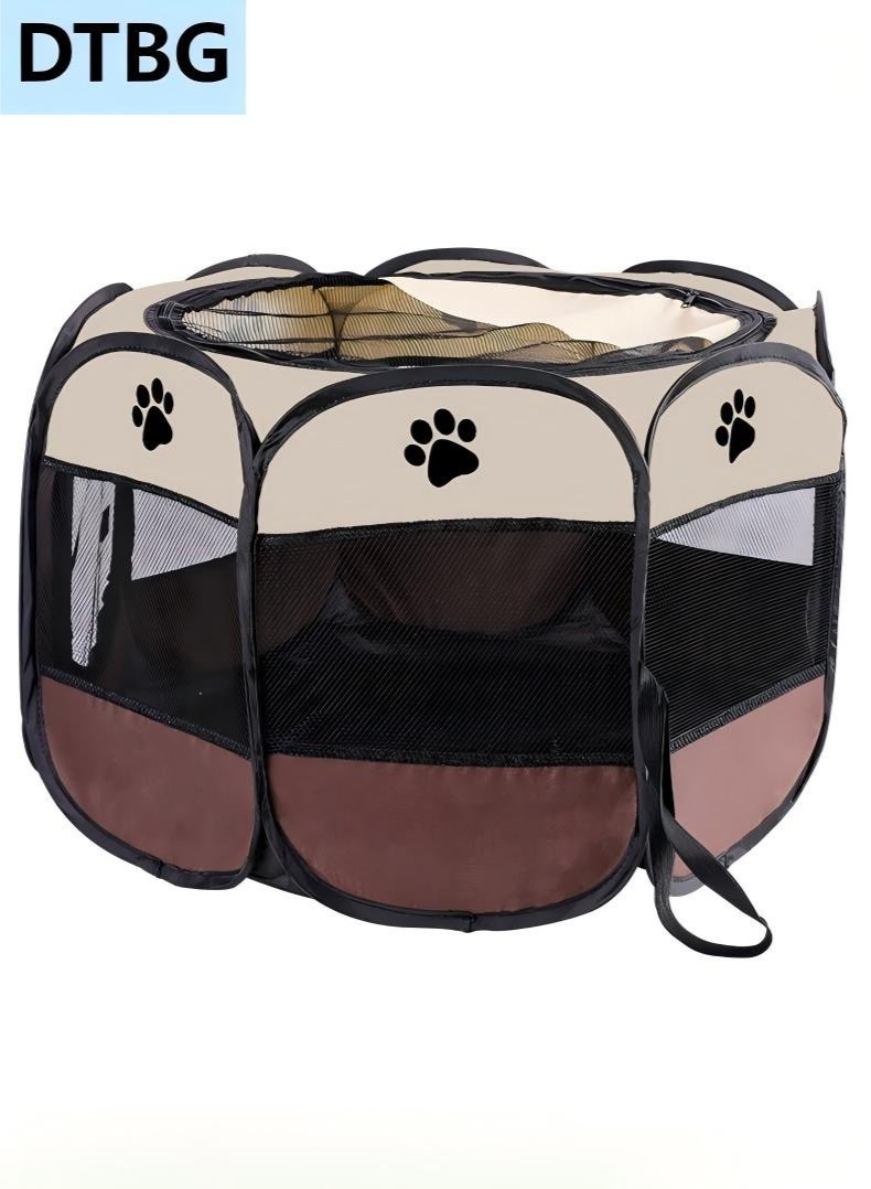دي تي جي بي طوي مثمنة الحيوانات الأليفة الضميمة خيمة ، وغرفة الرياضة واللعب مناسبة للقطط والكلاب ومعظم الحيوانات الأخرى ، مع إطار تصميم قابلة للطي المحمولة وباب شبكة ، ومناسبة لكلا الاستخدام الداخلي والخارجي - Image 1