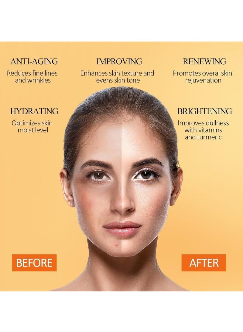 OUHOE Vitamin C Face Mask with Kaolin Clay and Turmeric for Dark Spots, Dull Skin, Skincare Facial Mask for Controlling Oil and Refining Pores 4.23 Oz - Image 4