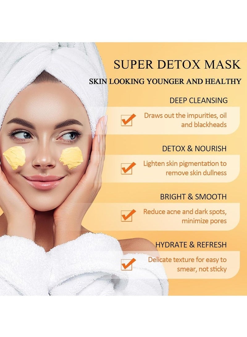 OUHOE Vitamin C Face Mask with Kaolin Clay and Turmeric for Dark Spots, Dull Skin, Skincare Facial Mask for Controlling Oil and Refining Pores 4.23 Oz - Image 3