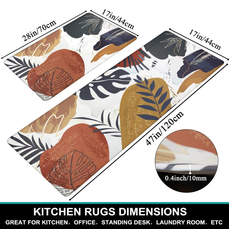 Homcomoda Boho Kitchen Rugs Set of 2 Non Skid Kitchen Mats for Floor Cushioned Anti Fatigue Kitchen Floor Mats Waterproof Comfort Mats for Standing Sink Laundry - Image 2